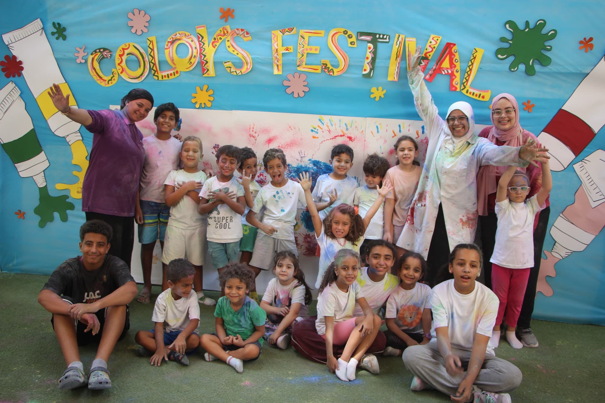 Super Kidz children celebrating our Colours Festival