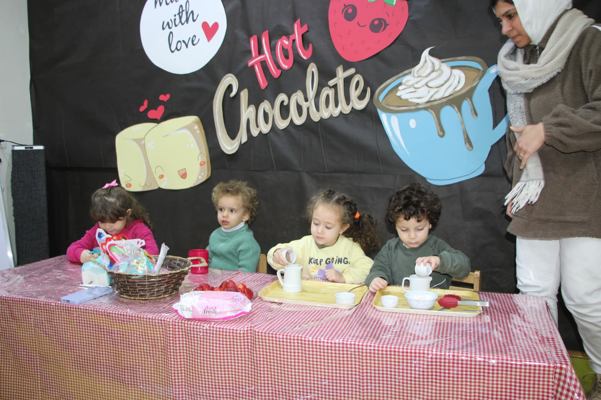 Super Kidz children enjoying Hot Chocolate day