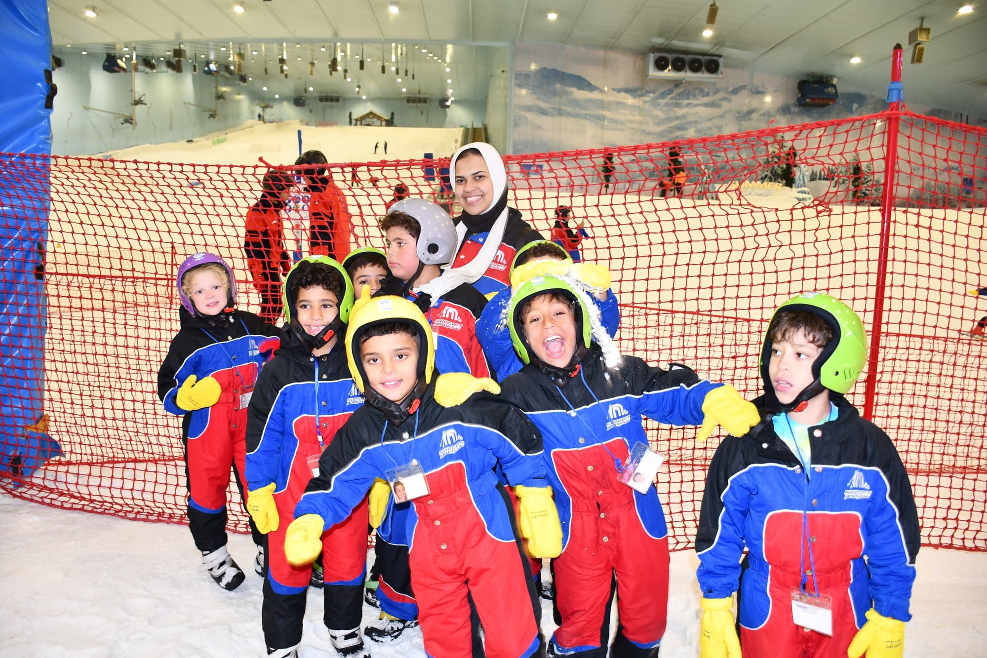 Super Kidz children enjoying the snow at Ski Egypt